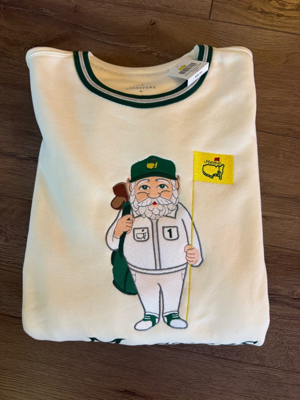 2026 Masters Cream Gnome Sweatshirt with Green Trim